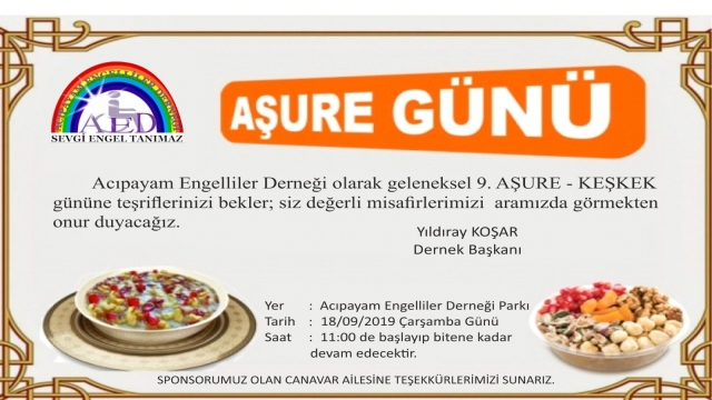 Engelliler Derneğinden Aşure ve Keşkek Hayrı