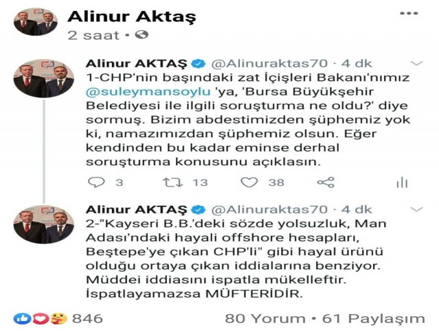 Başkan Aktaş’tan Kılıçdaroğlu’nun Bursa açıklamasına sert tepki