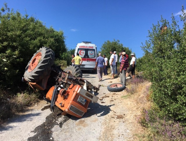Milas’ta traktör devrildi; 1 yaralı