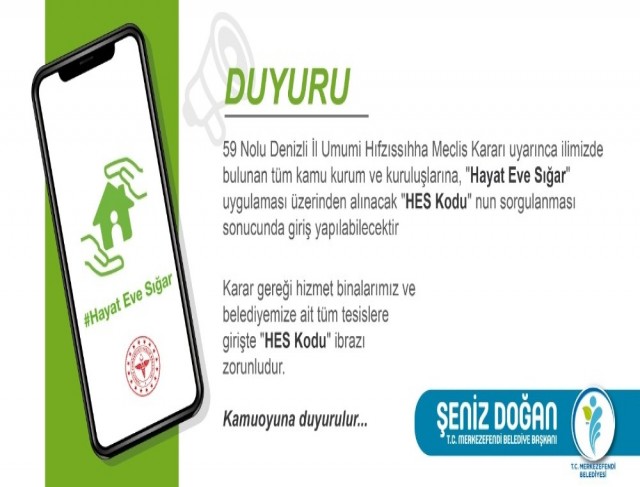 Merkezefendi Belediyesinde HES kodu uygulaması başlatıldı