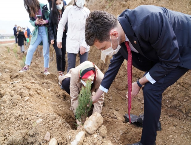 Korona virüsle mücadelenin isimsiz kahramanları için fidan diktiler