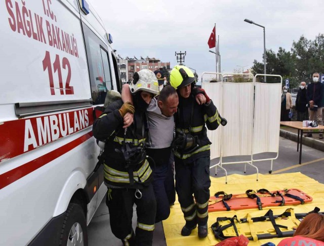 Aydındaki tatbikat gerçeğini aratmadı