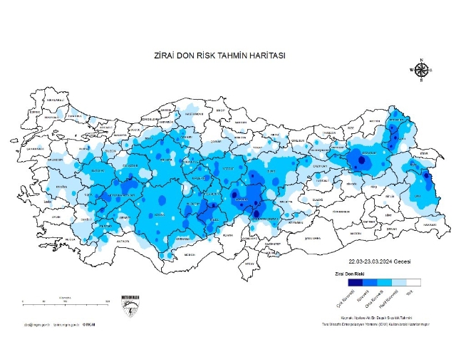 Meteoroloji Denizli için zirai don uyarısı verdi