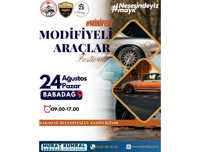 Modifiye araç meraklıları Babadağ’da buluşuyor