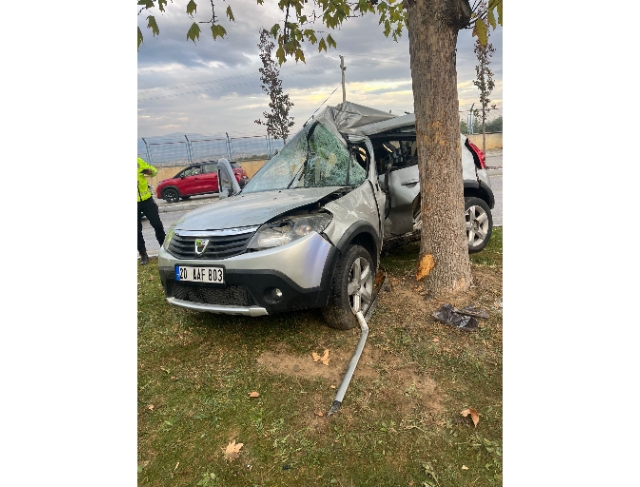 Ağaca çarpıp ikiye bölünen otomobildeki kadın hayatını kaybetti