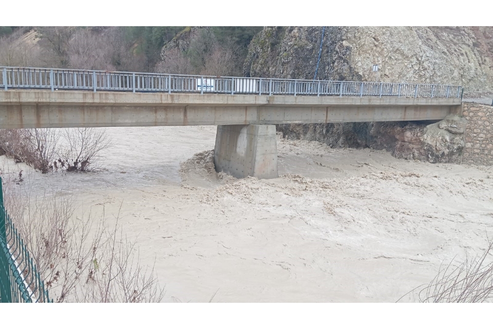 Denizli’de su seviyesi artan derelerde köprüler zarar gördü