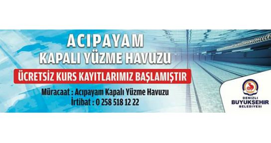 ACIPAYAM KAPALI YÜZME HAVUZU KAYITLARI 25 MAYIS'TA BAŞLIYOR