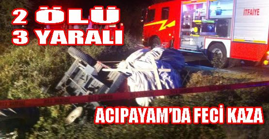 ACIPAYAM'DA TRAFİK KAZASI: 2 ÖLÜ 3 YARALI