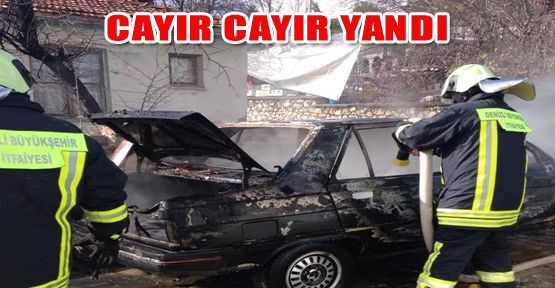 ARAÇ YANGININI İTFAİYE SÖNDÜRDÜ