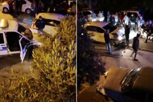 'Dur' ihtarına uymayarak kaçan sürücü ekip otosuna çarptı: 2 polis yaralandı
