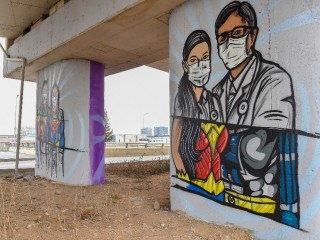 Ankarada Tıp Bayramı için özel grafitiler