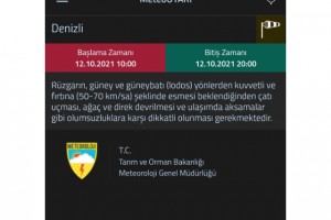 Denizli’de kuvvetli yağış bekleniyor