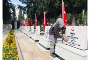 Büyükşehir’den mezarlıklarda bayram mesaisi