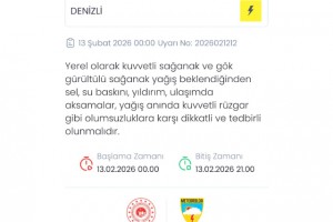 Denizli’ye kuvvetli sağanak ve gök gürültülü yağış uyarısı