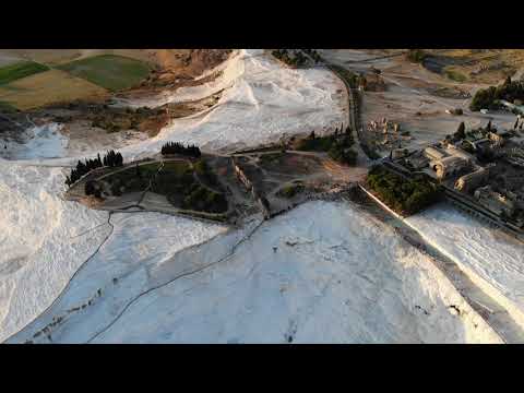 PAMUKKALE TANITIM Pamukkale'den Muhteşem Görüntüler DRON GÖRÜNTÜSÜ Denizli Antik Kenti