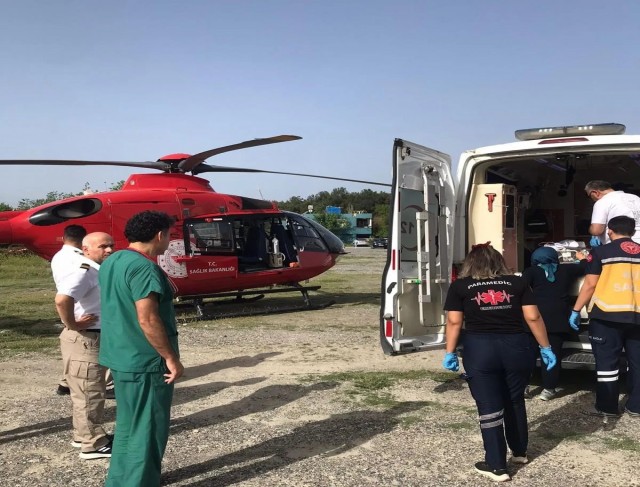 Kalp hastalığı olan bebek, ambulans helikopterle Ankaraya sevk edildi