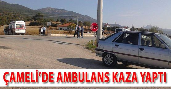 ÇAMELİ'DE AMBULANS KAZA YAPTI