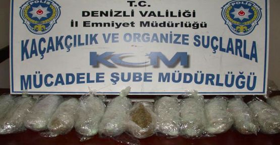 Denizli’de 11 kilo 322 gram kubar esrar ele geçirildi