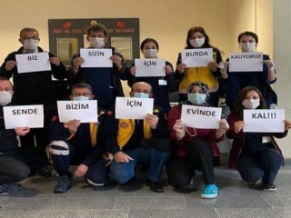 Emet Devlet Hastanesi personeli Korana virüs mesajı verdi
