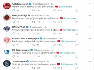 Futbol kulüplerinin başlattığı İstiklal Marşı paylaşımları büyük beğeni topluyor