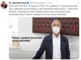 Sağlık Bakanı Koca, Ispartalı muhtarı paylaşıp, örnek gösterdi