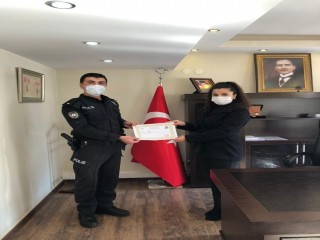 Korona virüs vakaları sıfırlanan ilçede kamu çalışanlarına başarı belgesi