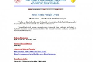 Denizli’de bu gece zirai don bekleniyor
