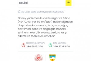 Meteoroloji Denizli için fırtına uyarısında bulundu
