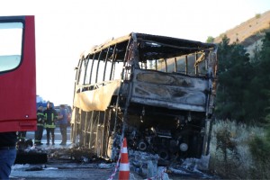 Denizli’deki 8 kişinin öldüğü otobüsten geriye sadece demir yığını kaldı
