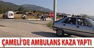 ÇAMELİ'DE AMBULANS KAZA YAPTI